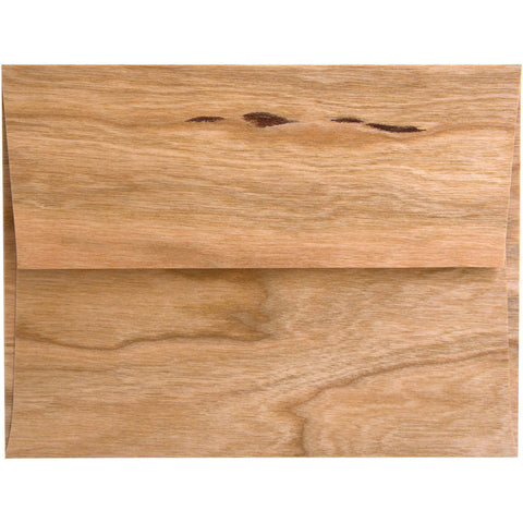 BARC Wood Veneer A2 Envelopes 4.375"X7.75" 5/Pkg-Cherry Wood