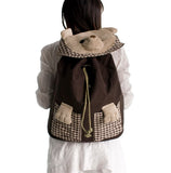 [Lazy Bear] 100% Cotton Fabric Art School Backpack / Outdoor Backpack