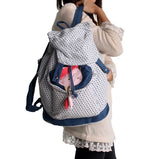 [Lovely Doll] 100% Cotton Fabric Art School Backpack / Outdoor Backpack