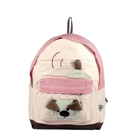 [Naughty Bear] 100% Cotton Fabric Art School Backpack / Outdoor Backpack