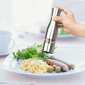 iTouchless EZ Hold Electronic Stainless Steel Salt and Pepper Mill
