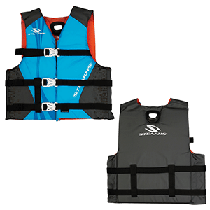 Stearns Youth Antimicrobial Nylon Vest Life Jacket - 50-90lbs - Abstract Wave/Grey