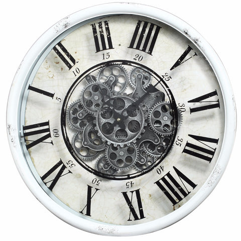 Vintage Vibe Wall Clock, White