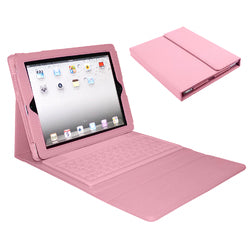 Bluetooth Wireless Keyboard Folio for Apple iPad- Pink