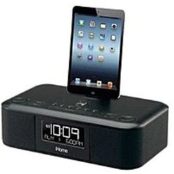 iHome IDL95B Dual Alarm Clock Radio For iPad, iPhone - Black