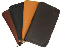 AFONiE Durable Genuine Leather Men's Credit Card Holders Bifold Includes 19 Credit Card Slots-Burgundy