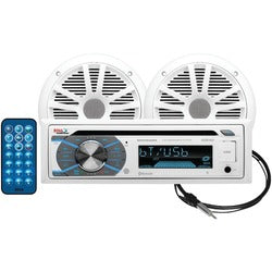 Boss Audio Marine Single-din In-dash Mp3-compatible Cd Am And Fm Receiver With Bluetooth, 2 Speakers &amp; Antenna