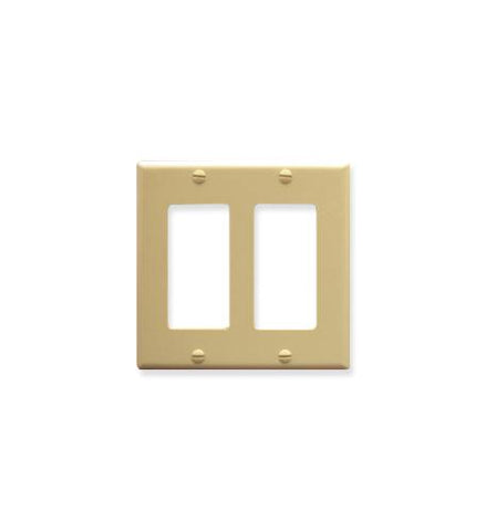 FACEPLATE, DECOREX, 2-GANG, IVORY