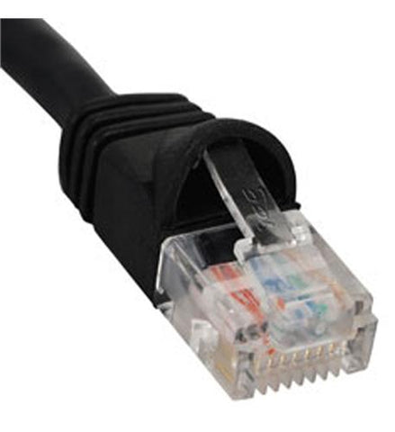 PATCH CORD, CAT 5e, MOLDED BOOT, 1' BK