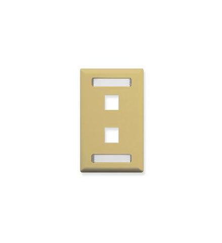 FACEPLATE, ID, 1-GANG, 2-PORT, IVORY