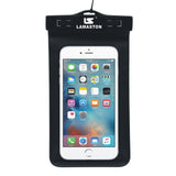 Case of 5 LAMASTON Extra Large Waterproof Phone Case for iPhone 7 Plus, 6 6S, Samsung Galaxy S7 S6. Best Dust Dirt Proof, Snow proof, Waterproof Phone Dry Bag for Cellphone up to 6 inches(Black)